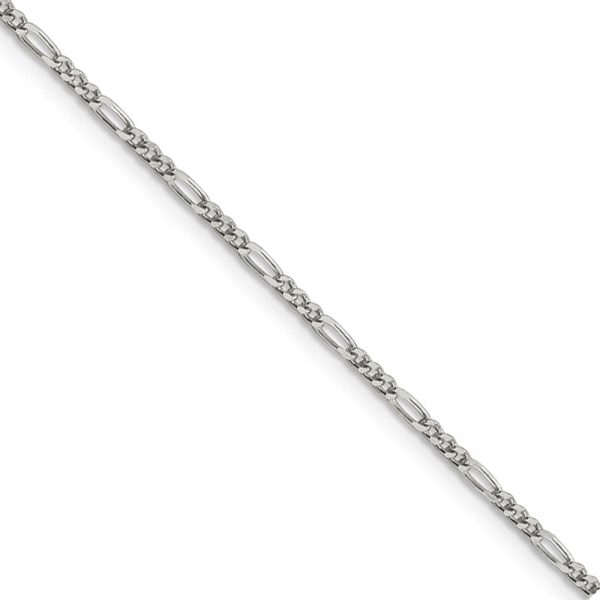 1.75mm Sterling Silver, Solid Figaro Chain Necklace Discount