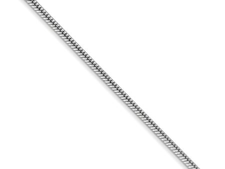 1.6mm, 14k White Gold, Round Solid Snake Chain Necklace on Sale