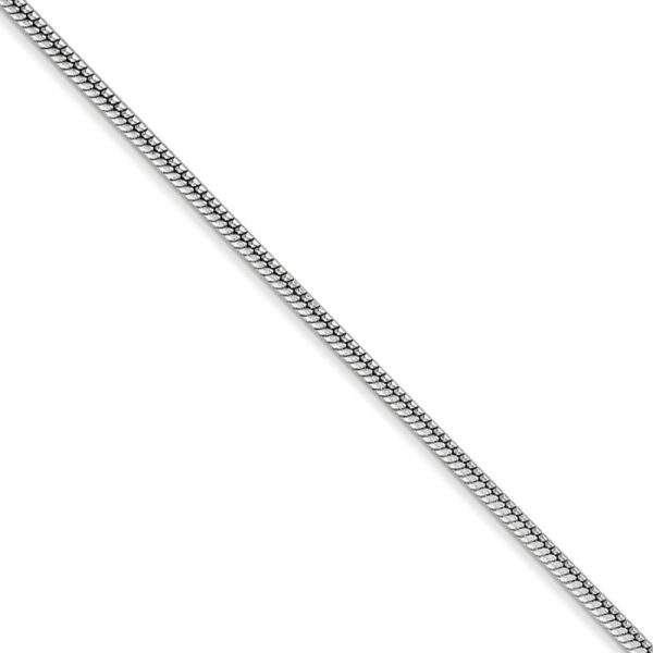 1.6mm, 14k White Gold, Round Solid Snake Chain Necklace on Sale