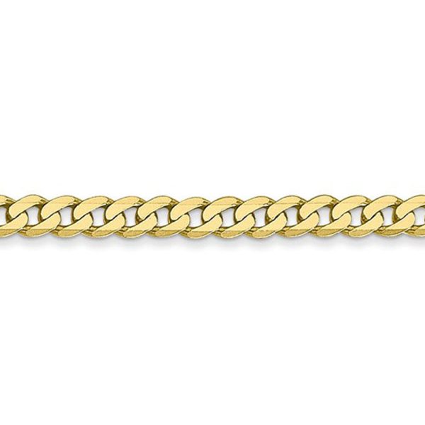 2.4mm 10k Yellow Gold Flat Beveled Curb Chain Necklace Online