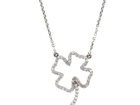 1 3 cttw Diamond Clover Necklace in 14k White Gold Sale