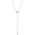 14k Yellow, White or Rose Gold Circle & Bar Y-Drop Necklace, 16-18 In. Cheap