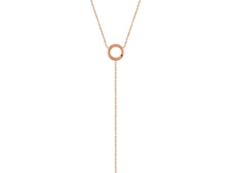 14k Yellow, White or Rose Gold Circle & Bar Y-Drop Necklace, 16-18 In. Cheap