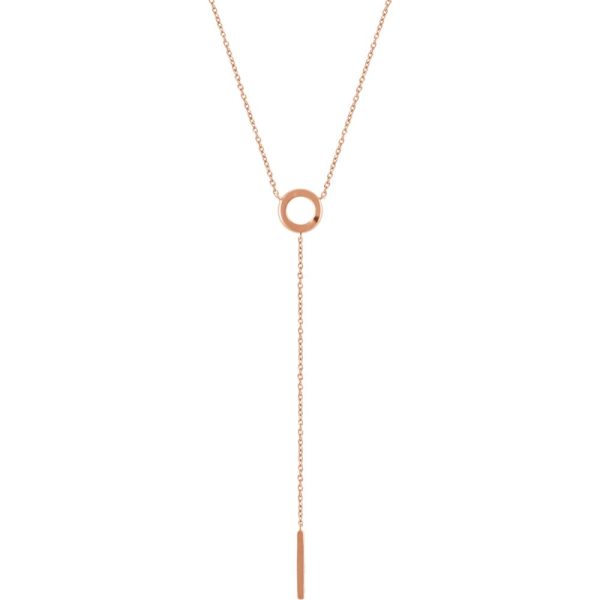 14k Yellow, White or Rose Gold Circle & Bar Y-Drop Necklace, 16-18 In. Cheap