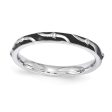 2.5mm Sterling Silver Stackable Expressions Black Enamel Band Hot on Sale