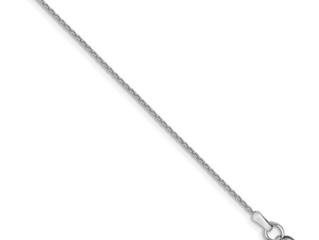 1mm, 14k White Gold, Solid Parisian Wheat Chain Anklet Online Sale