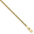 2.25mm, 14k Yellow Gold, Handmade Solid Rope Chain Anklet or Bracelet For Cheap