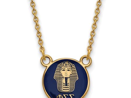 14K Plated Silver Phi Sigma Sigma Small Enamel Logo Necklace Online Hot Sale