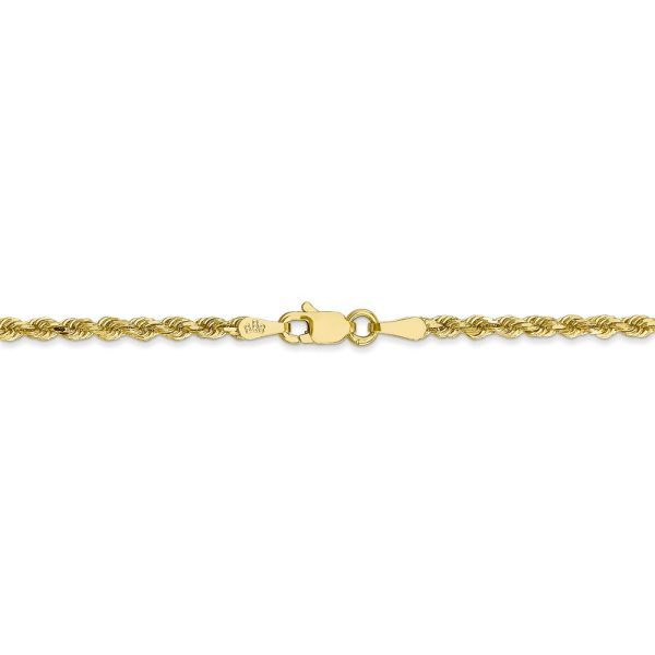 2.25mm 10k Yellow Gold Diamond Cut Solid Rope Chain Necklace Online