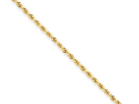 1.75mm, 14 Karat Yellow Gold, Handmade Rope Chain - 8 inch on Sale