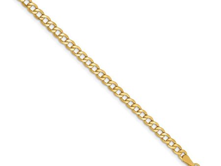 2.75mm 14k Yellow Gold Hollow Curb Chain Necklace Supply