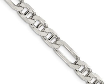 Mens 6.5mm Sterling Silver Solid Figaro Anchor Chain Necklace Sale