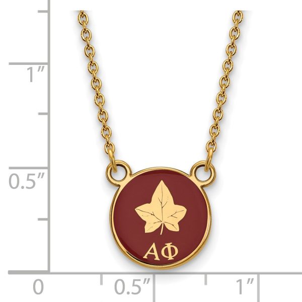 14K Plated Silver Alpha Phi Small Enamel Logo Necklace Online Hot Sale