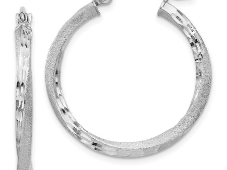 2.5mm, Sterling Silver, Twisted Round Hoop Earrings, 25mm in Diameter Online Sale