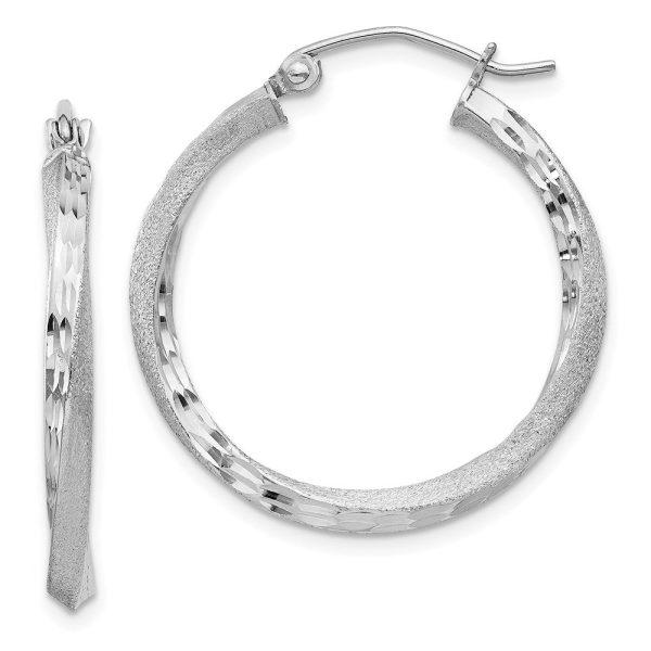 2.5mm, Sterling Silver, Twisted Round Hoop Earrings, 25mm in Diameter Online Sale