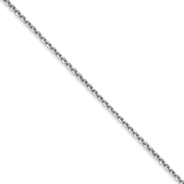 1.4mm, 14k White Gold, Diamond Cut Cable Chain Necklace Online