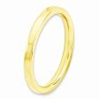 2.25mm Stackable 14K Yellow Gold Plated Silver Semi Rounded Band For Sale