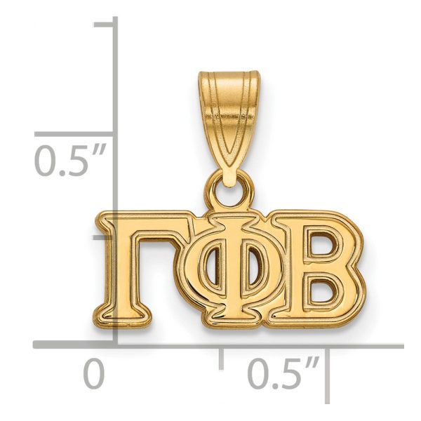 14K Plated Silver Gamma Phi Beta Medium Greek Letters Pendant For Cheap