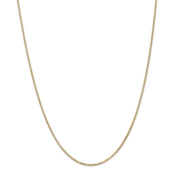 1.25mm, 14k Yellow Gold, Solid Box Chain Necklace on Sale