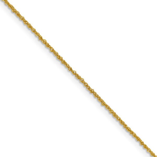 1mm 14k Yellow Gold Diamond Cut Fancy Singapore Chain Necklace Hot on Sale