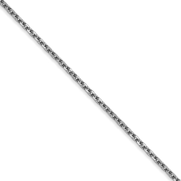 1.65mm 14k White Gold Diamond Cut Solid Cable Chain Necklace Online