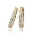 1 2 Cttw, Channel Set Diamond Hoops - 14k Yellow Gold Online Hot Sale