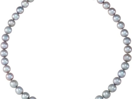 10-11mm, FW Cultured Gray Pearl & Sterling Silver Necklace, 18 Inch Supply