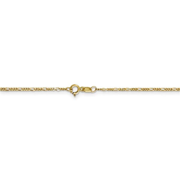 1.25mm 10k Yellow Gold Flat Figaro Chain Necklace Cheap