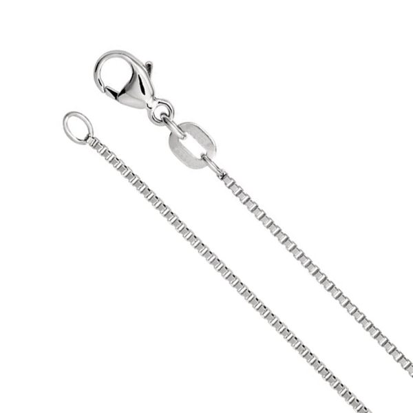 1mm Platinum Diamond Cut Box Chain Necklace Online