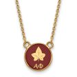 14K Plated Silver Alpha Phi Small Enamel Logo Necklace Online Hot Sale