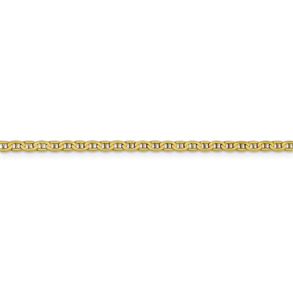 10k Yellow Gold, 2.4mm Flat Anchor Chain Anklet For Cheap