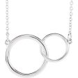 14k White, Yellow or Rose Gold Double Circle Necklace, 16-18 Inch Supply