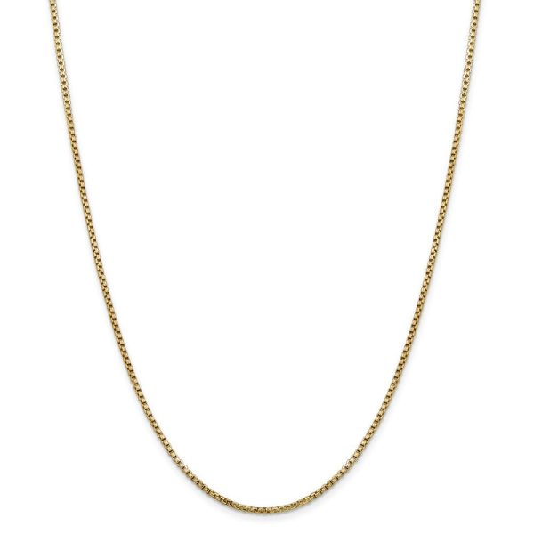 1.75mm 14k Yellow Gold Hollow Round Box Chain Necklace For Discount