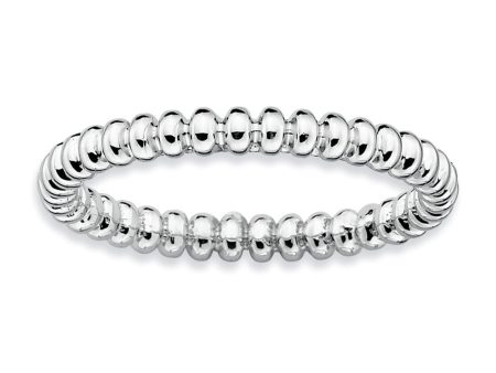 2.25mm Stackable Sterling Silver Beaded Band Online Hot Sale