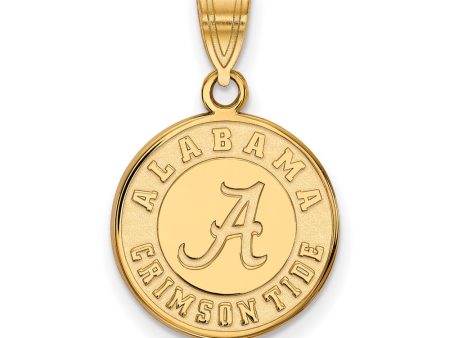 14k Gold Plated Silver U. of Alabama Medium Disc Pendant Hot on Sale