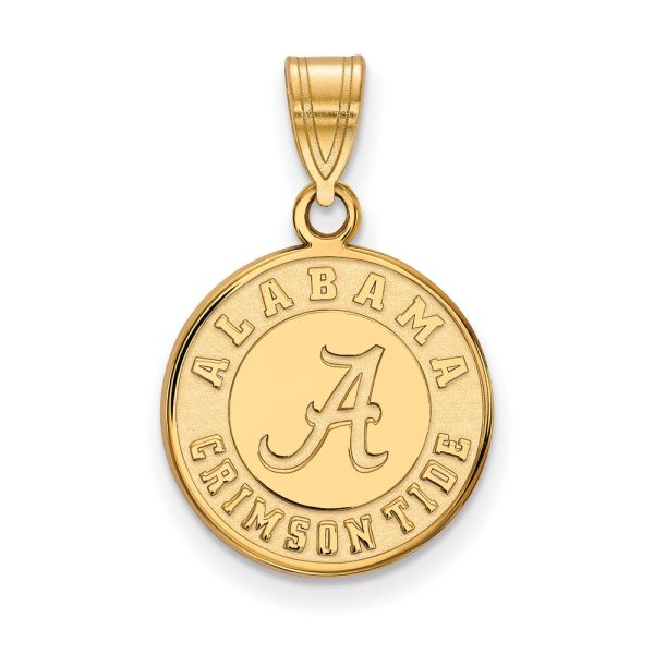 14k Gold Plated Silver U. of Alabama Medium Disc Pendant Hot on Sale