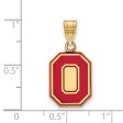 14k Gold Plated Silver Ohio State Medium Enamel  O  Pendant For Discount