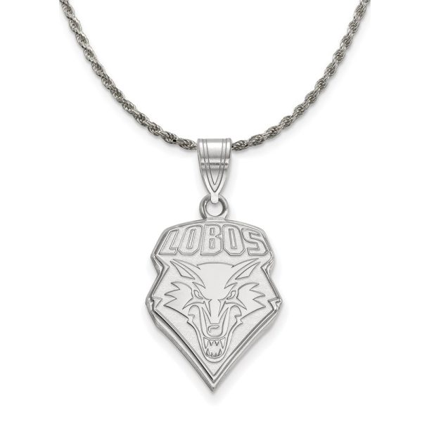 Sterling Silver U. of New Mexico Large Lobos Necklace Online now