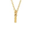 17mm Polished Sideways Cross Adjustable 14k Yellow Gold Necklace For Discount