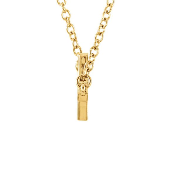 17mm Polished Sideways Cross Adjustable 14k Yellow Gold Necklace For Discount