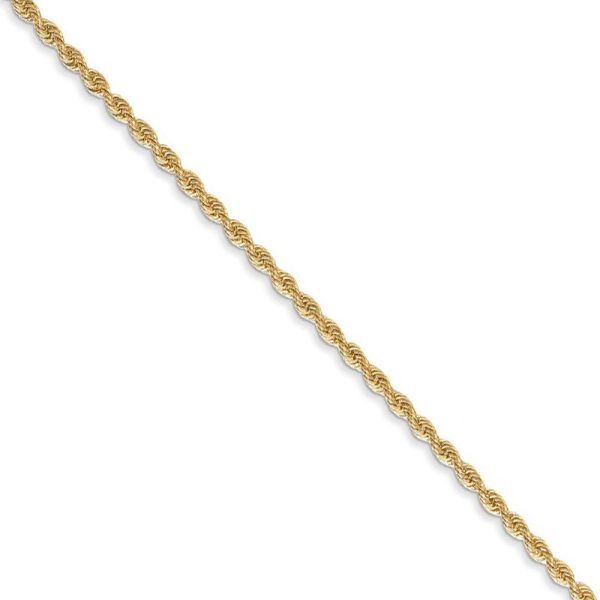 1.5mm, 14k Yellow Gold Handmade Rope Chain Necklace Fashion