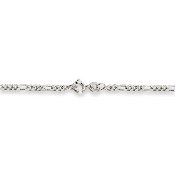 2.5mm Sterling Silver Solid Figaro Chain Necklace For Discount