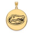 14k Gold Plated Silver U of Florida XL Enamel Disc Mascot Pendant Discount