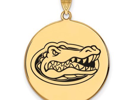 14k Gold Plated Silver U of Florida XL Enamel Disc Mascot Pendant Discount