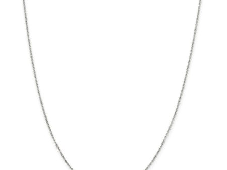 1.1mm Rhodium Plated Sterling Silver Solid Cable Chain Necklace For Cheap