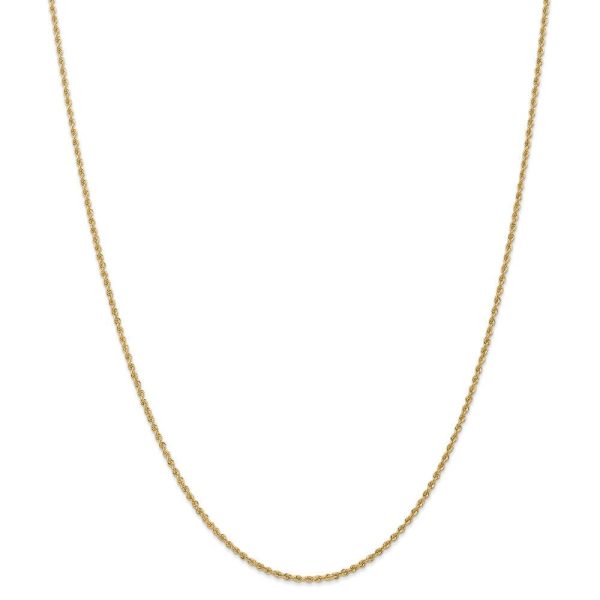 1.5mm, 14k Yellow Gold Handmade Rope Chain Necklace Fashion