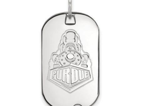 10k White Gold Purdue Logo Dog Tag Pendant For Sale