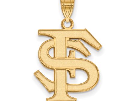 10k Yellow Gold Florida State Large  FS  Pendant Online Sale