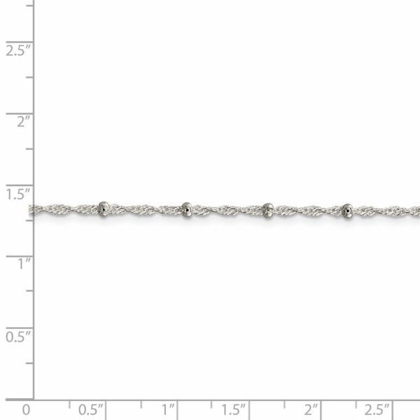 Sterling Silver 2.5mm Beaded Loose Rope Chain Anklet Online Hot Sale