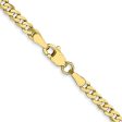 2.4mm 10k Yellow Gold Flat Beveled Curb Chain Necklace Online